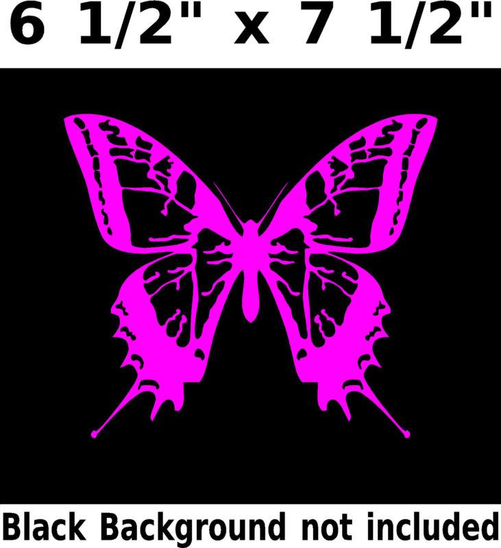 Butterfly auto/window/laptop decal  sticker 6 1/2"x 7 1/2" hot pink