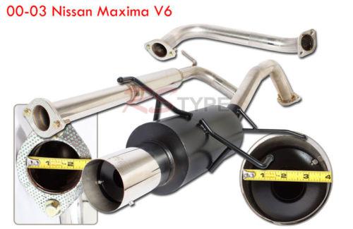 00-03 nissan maxima v6 gxe / gle / se black catback exhaust system stainless