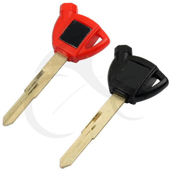 2pcs black+red blank key uncut blade for suzuki an650 an 650 all years 
