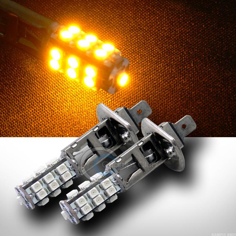 2p amber y h1 socket 25 3528 smd led head fog/driving light lamp bulbs dc 12v 11