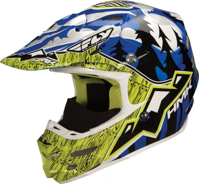 Hmk f2 carbon pro motorcycle helmet blue/lime x-small