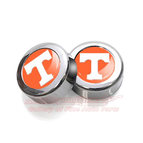 University of tennessee volunteers license plate frame chrome screw covers, pair