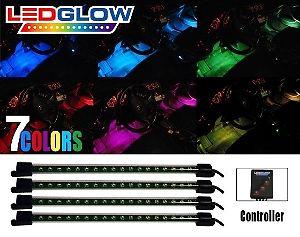 4pc rgb 7 color led interior under dash lighting kit