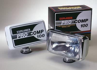 Pro comp auxiliary light driving light clear lens chrome housing 12 v 100 watts