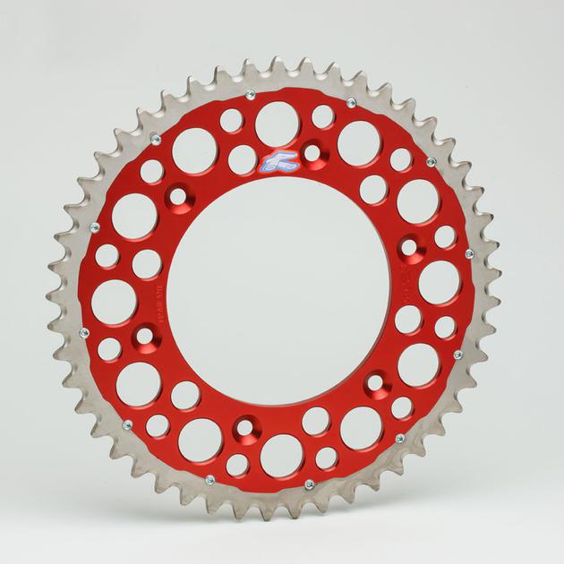 Renthal sprocket twinring 48t 520 steel/aluminum red fits honda cr125r 1983-2007