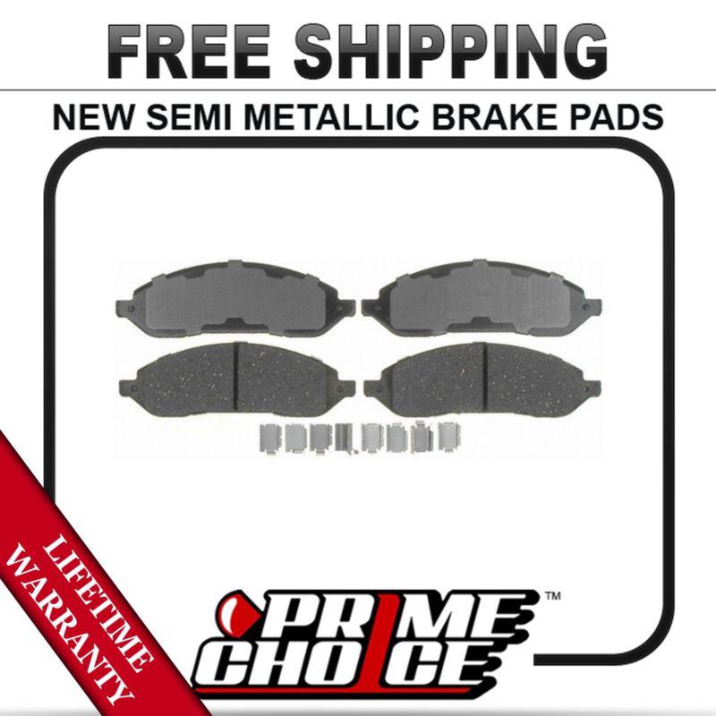 Front semi metallic disc brake pad kit full set with lifetime warranty