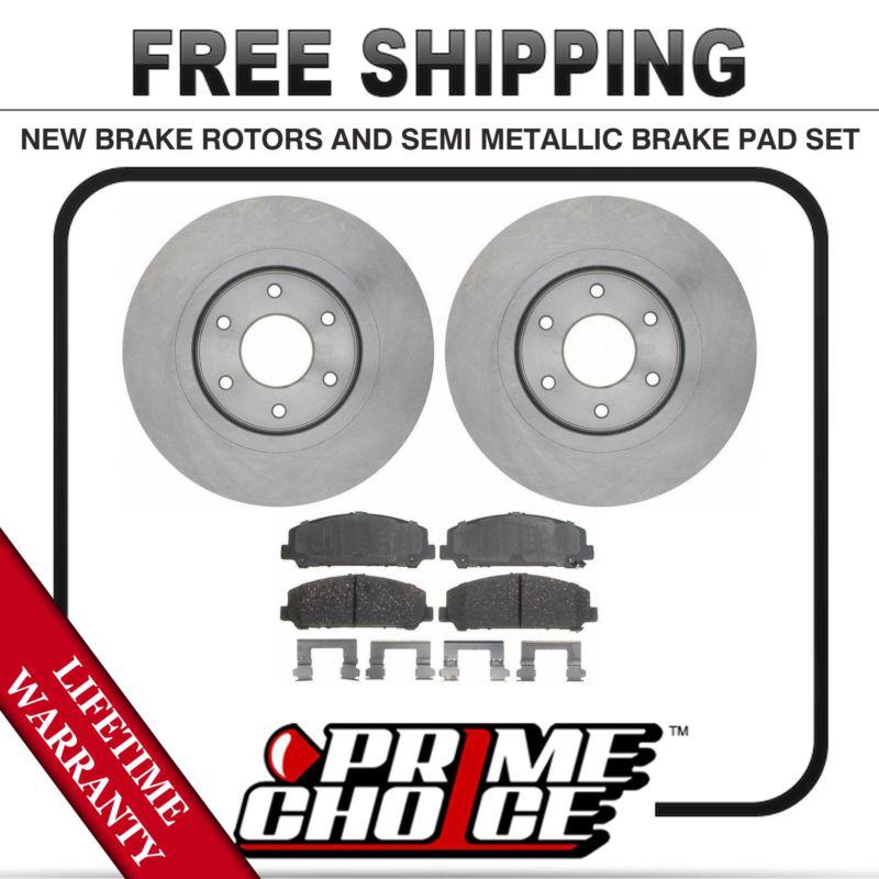 Front kit (2) brake rotors and (1 set) premium brake pads with lifetime warranty