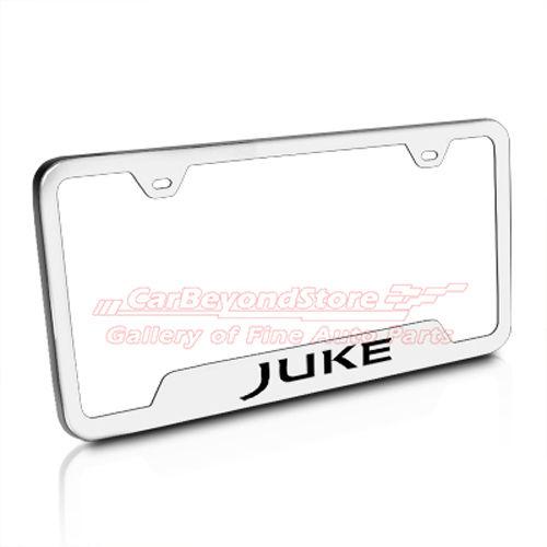 Nissan juke brushed stainless steel license plate frame, lifetime warranty +gif