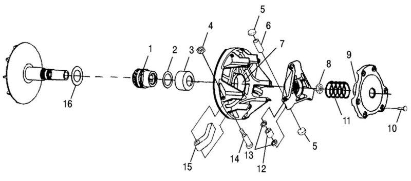 Polaris oem drive clutch assembly big boss sportsman magnum worker atv