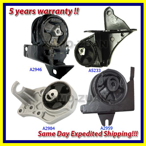 96-00 chrysler voyager/ dodge caravan 2.4l engine motor & trans. mount set 4pcs.