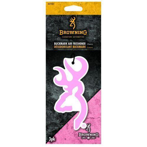 Browning buckmark pink auto car truck air freshener - cherry 3 pack