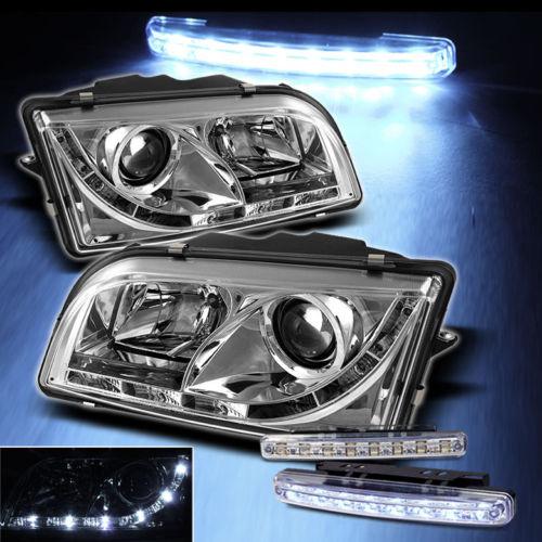 Led bumper fog+00-03 volvo s40 v40 drl led projector headlights head lights set