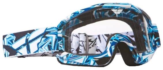 New 2014 fly racing zone mx/atv goggles- blue/white w/ clear lens