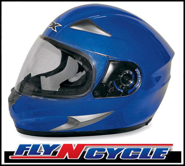 Afx fx-90 solid blue xl full face motorcycle helmet dot ece