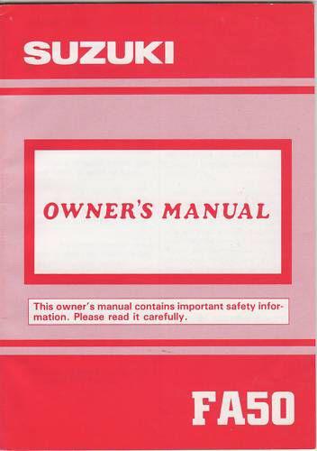 1991 suzuki motorcycle fa50 owners manual new