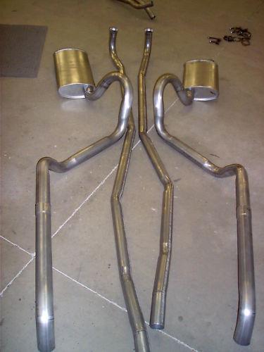 1966 pontiac gto non ram air dual exhaust system, aluminized with resonators