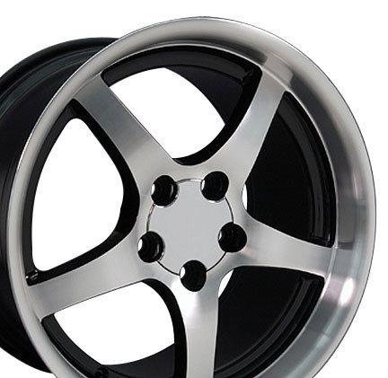 17" 18" 9.5/10.5 black c5 deep dish wheels rims fit camaro corvette