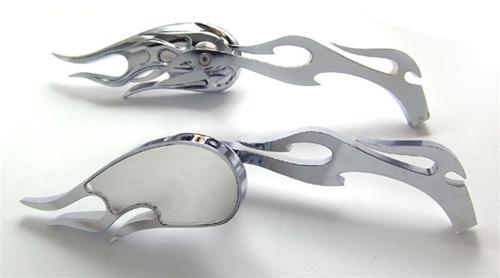 Mirrors for harley davidson custom chrome billet flame