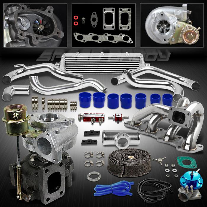 T25/t28 8pc turbo kit turbocharger+wg+manifold+intercooler 89-94 240sx s13 ka24