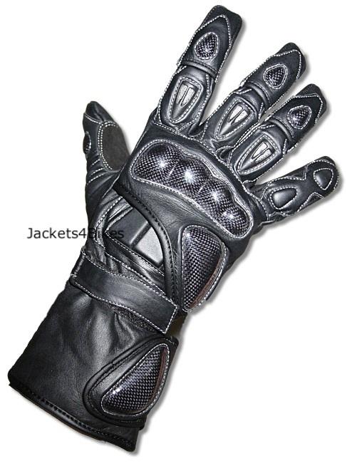 G76 motorcycle gloves carbon kevlar leather black s