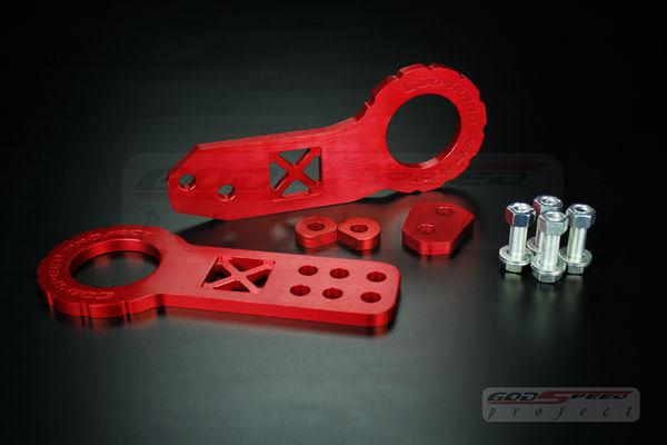 Godspeed red cnc aluminum jdm front rear tow hook towing ef eg ek em dc2 dc5 ep3