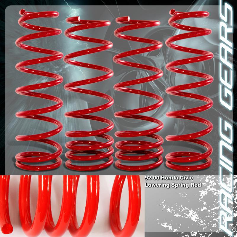 Honda civic del sol integra 1.6" drop suspension red lowering lower springs kit