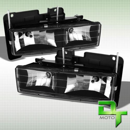 Black silverado c10 tahoe suburban yukon sierra blazer pickup headlights lamps