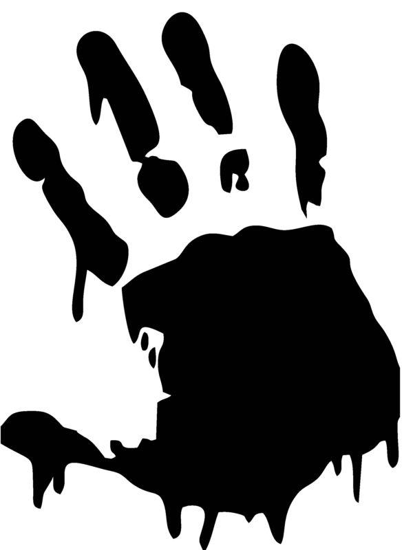 Zombie hand vinyl car decal sticker, highest quality, black, 11.5" x 8.5"