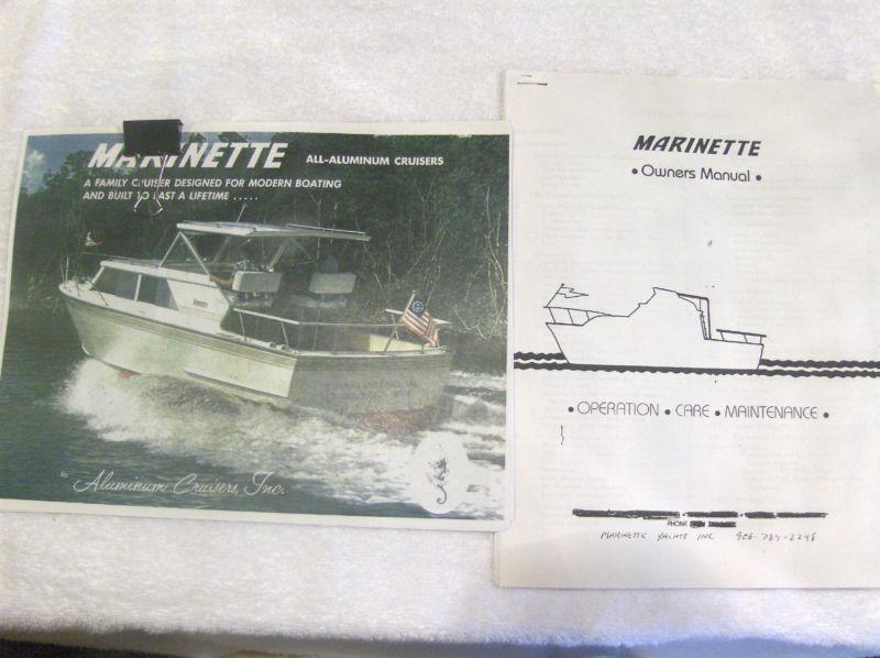 Marinette boat yacht owners manual & brochure -  great reference & photos