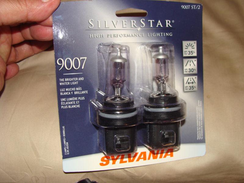 2 sylvania silverstar bulbs 9007 headlight brighter whiter light lamp