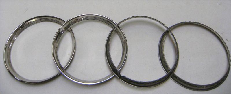1940's style stainless trim rings 14" wheels ribbed (4)