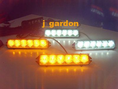 New 8 flash patterns 4 x 6 led (24led) emergency amber/white strobe grill light