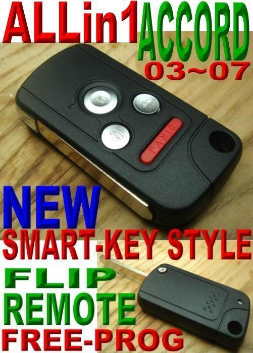 Allin1 flip key remote for 2003-2007 accord chip transponder keyless entry fob