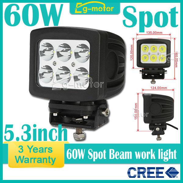 60w 5.3 inch cree led spot beam work light offroad suv car truck  boat 4wd 4x4