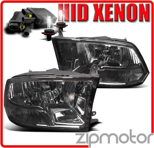 2009-2012 dodge ram 1500 2500 3500 crystal head lights+6000k hid smoke 2010 2011