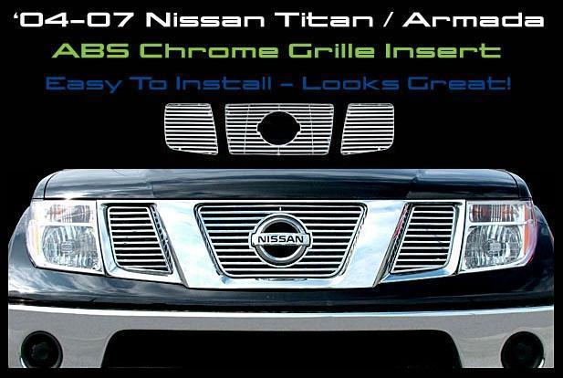 '04 05 06 07 nissan titan / armada se & le chrome grille insert cci part # gi/32