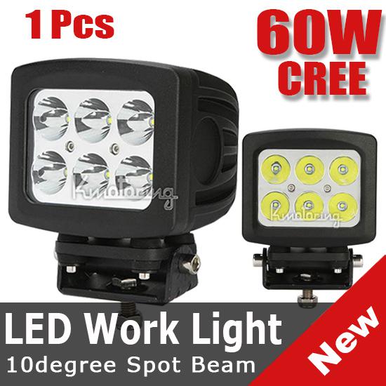 60w spot  beam cree led  alloy work light bar car van jeep driving lamp 4wd 4x4