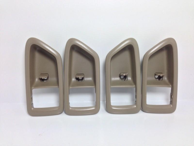 Set of 4, front=rear, inside door handle bezel tan / for 97-01 toyota camry new