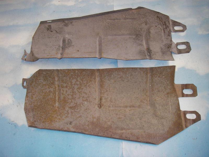 70-74 mopar e body  cuda challenger  exhaust muffler heat shields pair original 