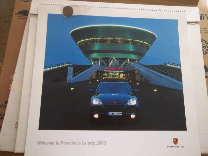 2003 porsche calendar with coin new in box