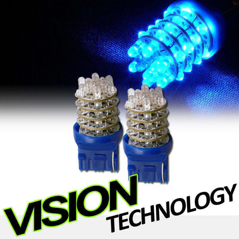 2pc blue 7440 36x led backup/reverse tail light lamp bulbs 12v pair 7440na 7441