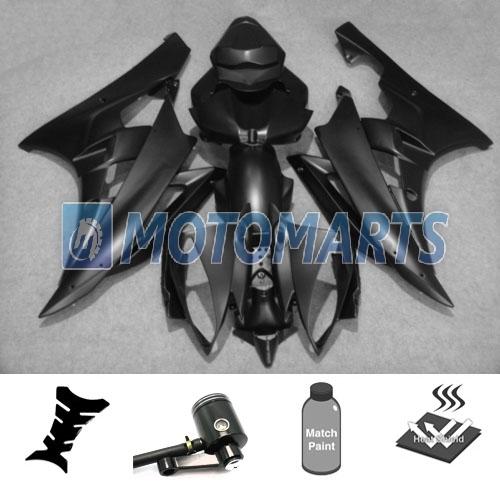 Bundle inj fairing with brake fluid reservoir for yamaha yzf 600 r6 06 07 lblkm