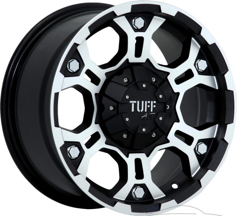 16x8 tuff t03 6x139.7 6x5.5  -13mm matte black machined rims wheels inch 16"