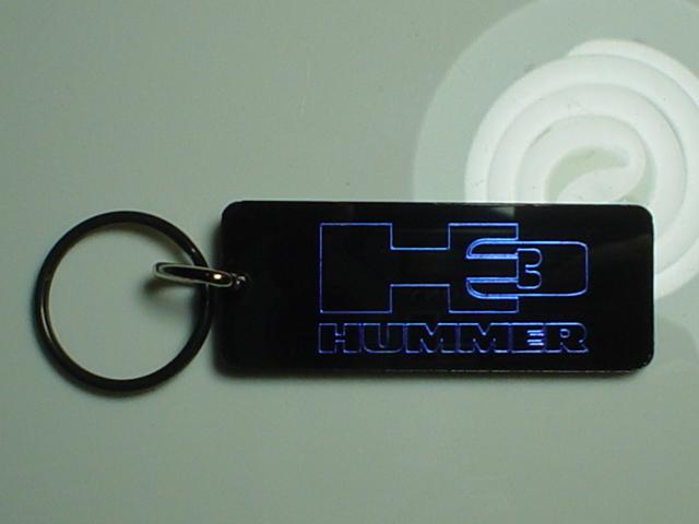 Hummer h3 key chain fob black & blue chrome h1 h2 h3 sut humvee