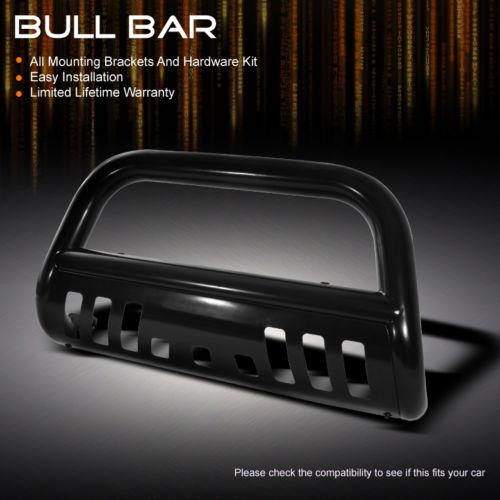 02-05 ram pickup 3" black front push bull bar grille guard kit w/skid plate