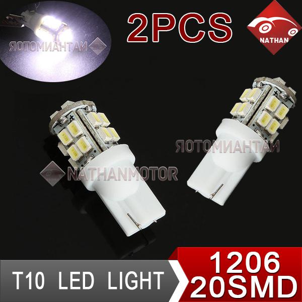 2x white smd 1206 20 led reading light stop tail backup door lamp bulb car new