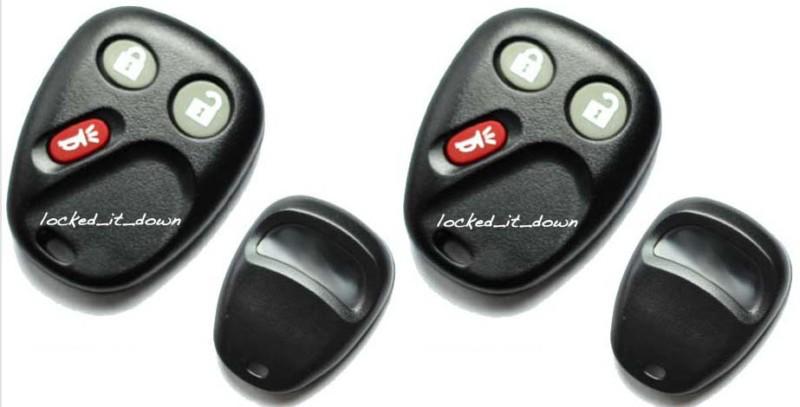 Two new 3 button chevy gm lhj011 case and pad car remote keyless entry fob