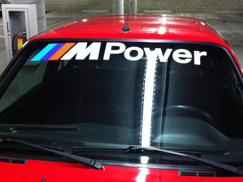 Bmw m power decal windshield sticker m3 m5 1m dtm s14 e30 e46 e92 e36 motorsport