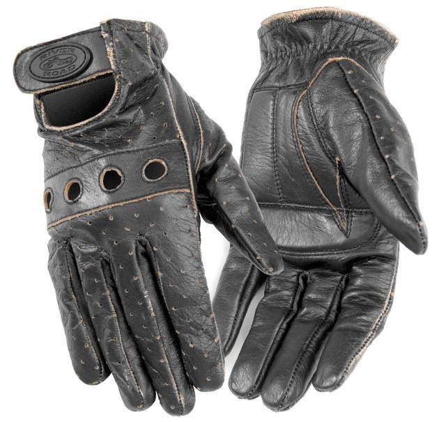 River road outlaw vintage leather motorcycle gloves women's xl/x-large