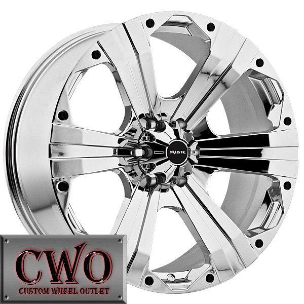 22 chrome ballistic outlaw wheels rims 8x180 8 lug gmc chevy 2500 2500hd new